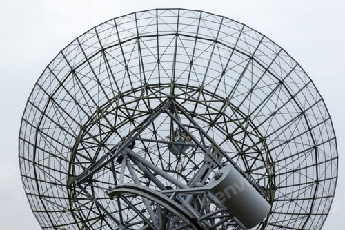 Preview: Low angle shot of a radio telescope near Westerbork in The Netherlands