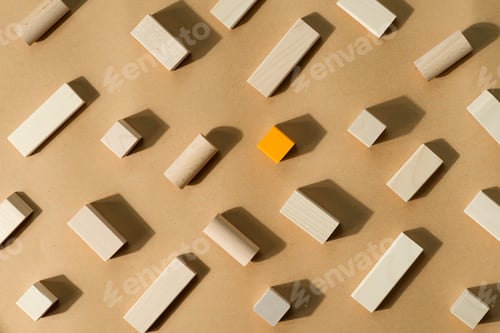 Preview: Constructor pattern from wooden blocks and cubes