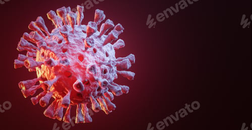 Preview: 3D Image of Flu Coronavirus Covid-19 background.