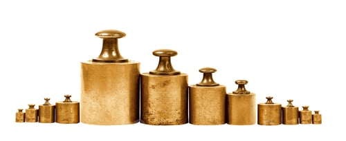 Preview: set of precision weights for a balance scale