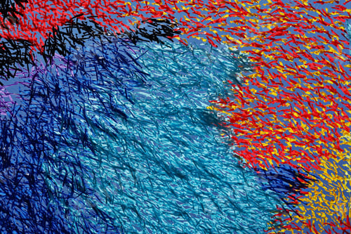 Preview: Abstract Texture Closeup From Color Tapes Of Fabric Or From Textile Material For A Festive