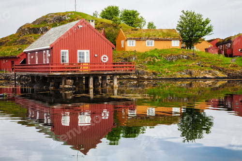 Preview: traditional fisherman houses rorbu at Haholmen island, Norway