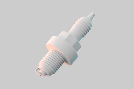 Preview: White automotive spark plug