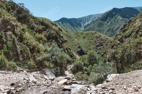 Preview: Rocky path leading to Bear WaterFall in Turgen Gorge, Kazakhstan