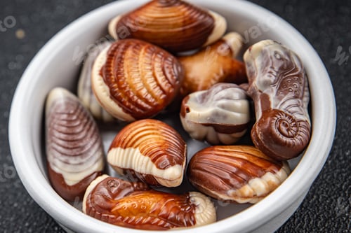 Preview: candy seashell chocolate sweet dessert delicious eating appetizer meal food snack on the table