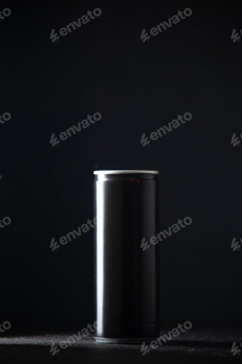 Preview: front view energy drink on dark background soda water drink color darkness
