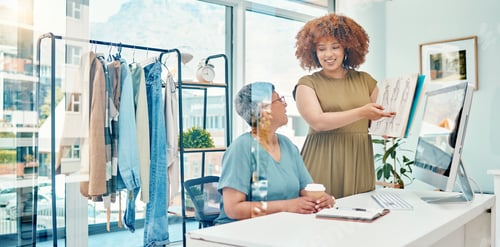Preview: Talking, fashion design and women at a boutique for advice, creative discussion and help with drawi