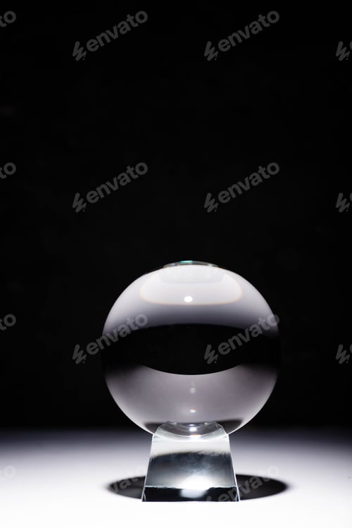 Preview: Crystal Ball on Stand in Dark Background