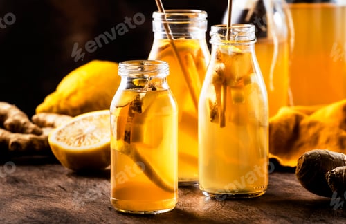 Preview: Fermented Raw Kombucha Healthy Drink With Raw Ginger And Lemon
