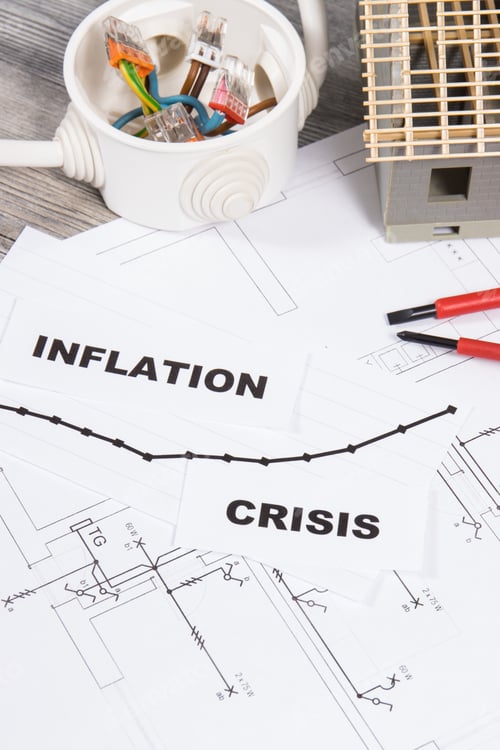 Preview: Electrical components, work tools, installation plan, inscriptions inflation and crisis