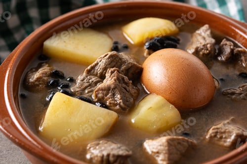Preview: Traditional Jewish cholent in bowl