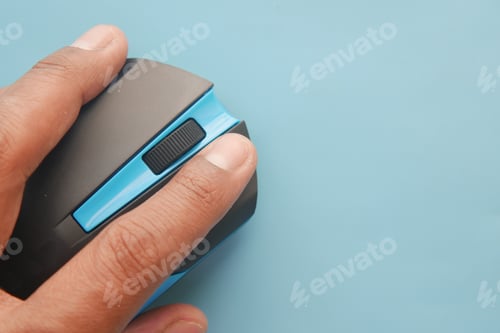 Preview: hand with computer mouse, Close up