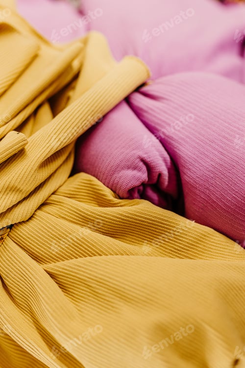 Preview: Pink and Yellow Fabric Close Up Abstract
