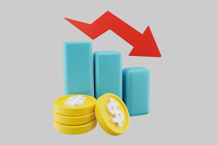 Preview: Decreasing bar chart with coins