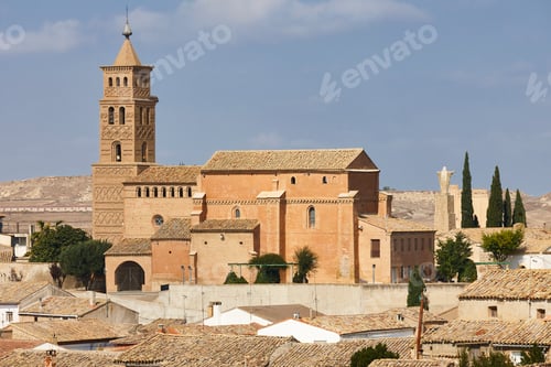 Preview: Picturesque mudejar style church in Alcubierre. Huesca, Aragon. Spain