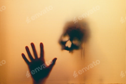 Preview: Scary picture of skull behind the glass