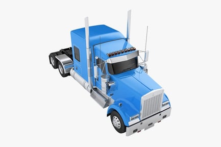 Preview: Long Hood Semi-Truck with Detailed Exterior