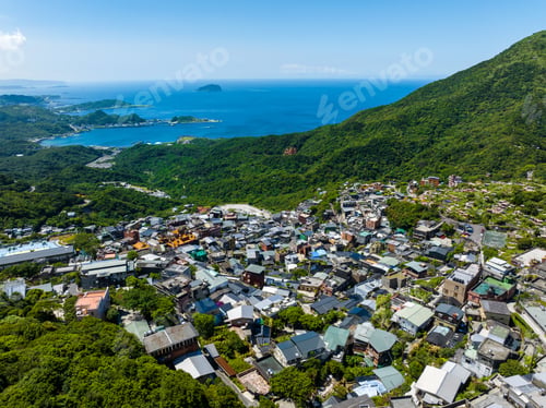 Preview: Drone fly over Jiufen village in Taiwan