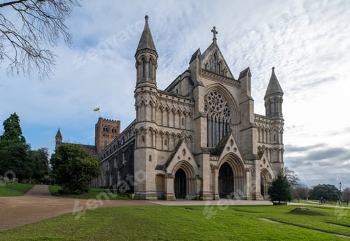 Preview: Scenic view of the St Albans Cathedral in England.