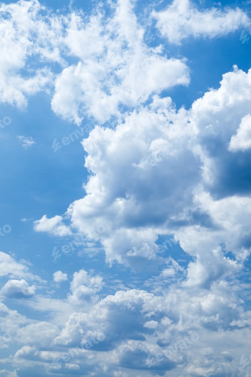 Preview: Sky clouds. Blue sky and white clouds background