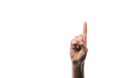 Preview: cropped view of woman showing idea sign isolated on white
