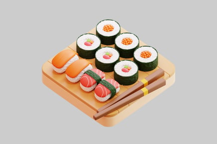 Preview: 3D Japanese Sushi Platter