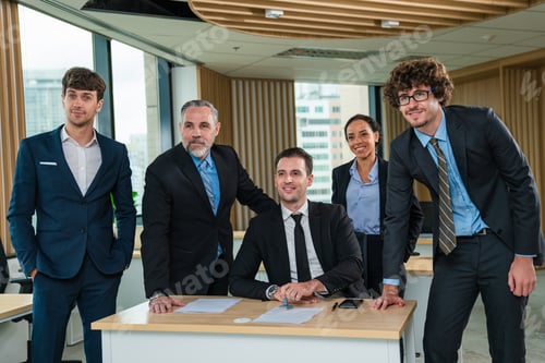 Preview: Multiracial business people having meeting and brainstorming.