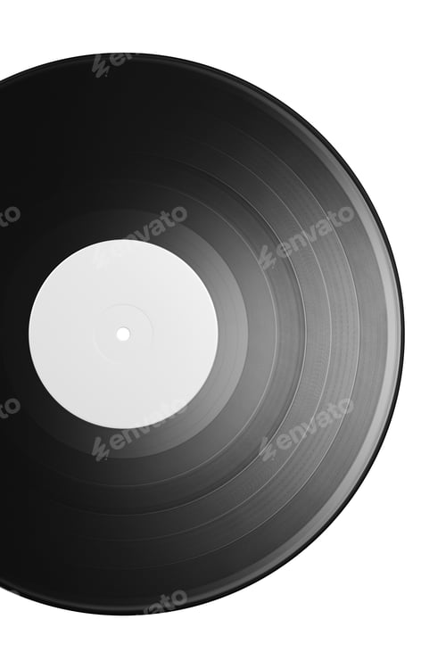 Preview: 12-inch vinyl LP record isolated on white background.