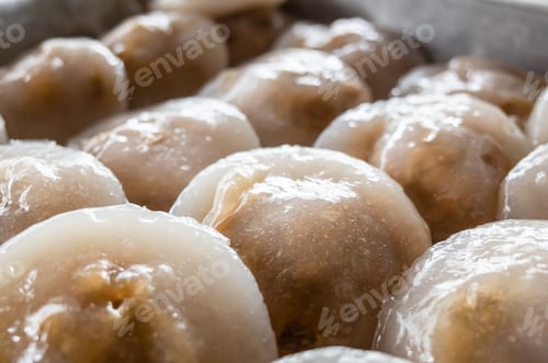 Preview: Raw Taiwan Meatballs In A Group On The Plate