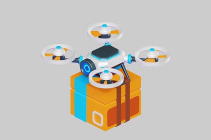 Preview: Delivery drone with package