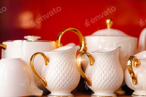 Preview: luxury ceramic glassware milk pouring cup mug for coffee table