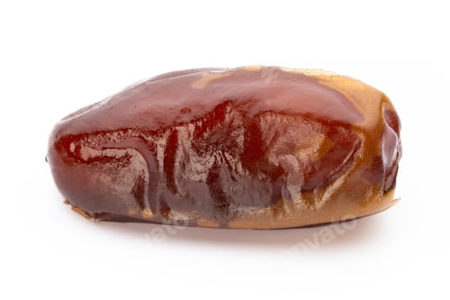 Preview: Dry dates isolated on white background. Top view. Flat lay pattern.