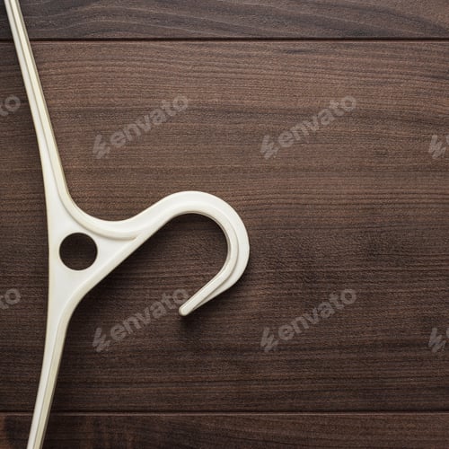 Preview: White Hanger on Dark Wood Background