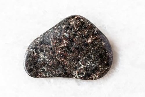 Preview: sample of tumbled basalt with hematite mineral