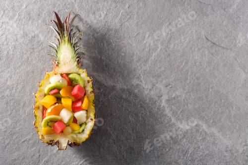 Preview: Mix fruit served inside pineapple