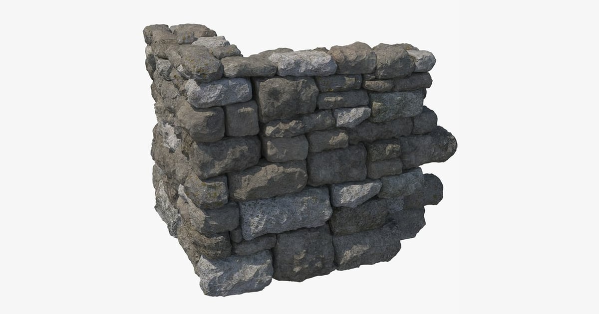 Irregular stone block wall 3D, Incl. blocks & irregular - Envato