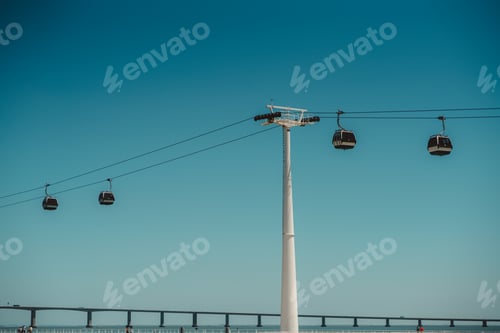 Preview: Contemporary cableway on a sunny day