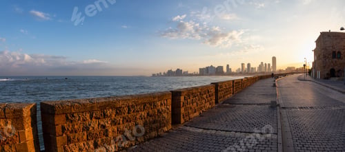 Preview: Modern downtown city on the Mediterranean Sea. Jaffa, Tel Aviv-Yafo, Israel