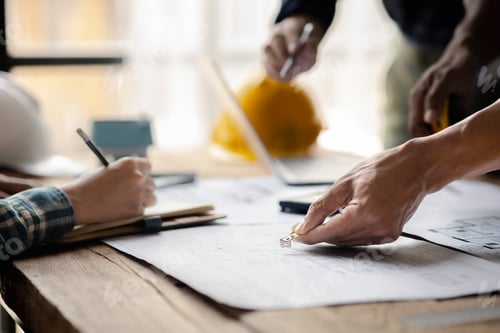 Preview: Architects and engineers are working together to edit the draft house plan that was designed after i
