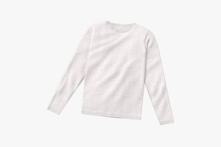 Preview: Long Sleeve White Heather Crew Neck Shirt