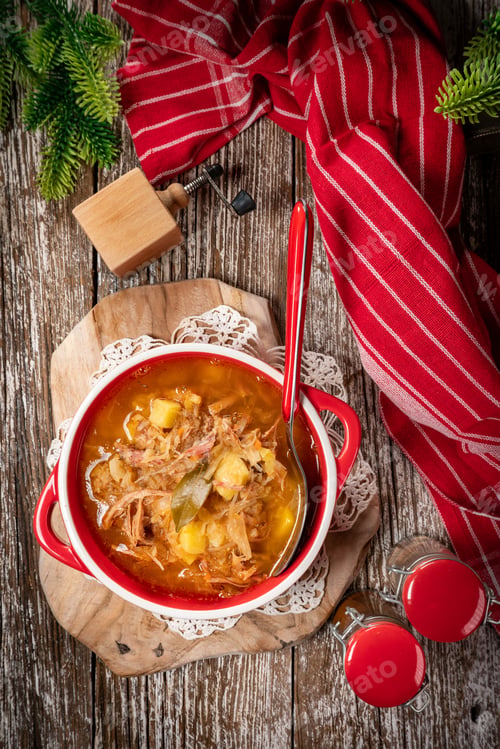 Preview: Traditional russian sour cabbage soup