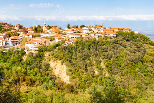 Preview: view of Signagi town on mountain in Kakheti