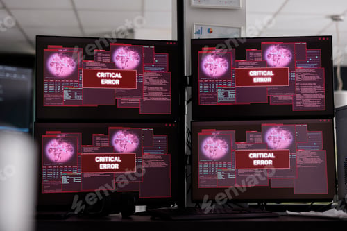 Preview: Computers displays having critical error message flashing on screen