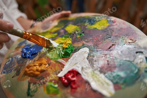 Preview: Colorful Palette of Paint and Brush, Art