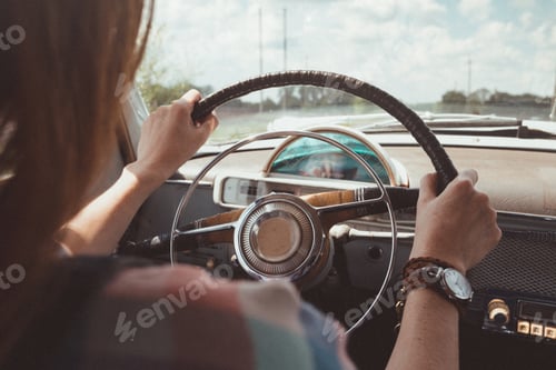 Preview: girl and retro car