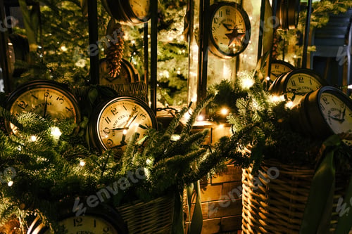 Preview: Clocks as christmas decorations.