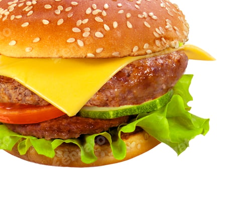 Preview: Big hamburger on white background