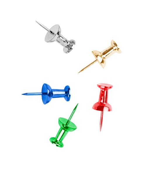 Preview: colorful pins isolated