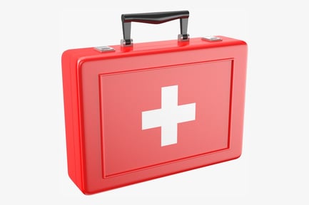 Preview: Red Medical Kit Box with Handle & White Cross