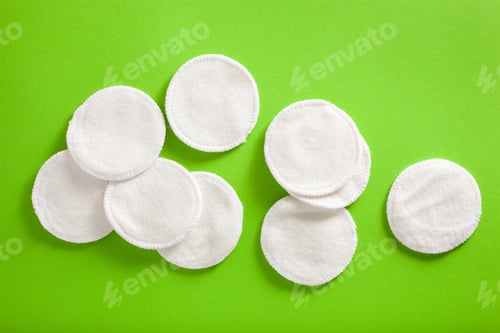 Preview: zero waste eco friendly hygiene bathroom concept. reusable washable cotton pads